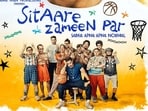 Sitaare Zameen Par poster: Aamir Khan seems to play a basketball coach to a team of special people. Sitaare Zameen Par poster: Aamir Khan seems to play a basketball coach to a team of special people.