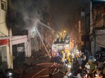 Officials said that efforts were still underway to completely douse the blaze that broke out at the five-storey building in Kanpur. Officials said that efforts were still underway to completely douse the blaze that broke out at the five-storey building in Kanpur.