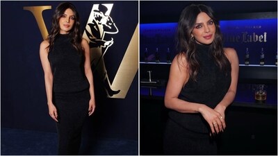 Priyanka Chopra stuns in elegant black gown at dinner event. (Instagram/@jerryxmimi) Priyanka Chopra stuns in elegant black gown at dinner event. (Instagram/@jerryxmimi)