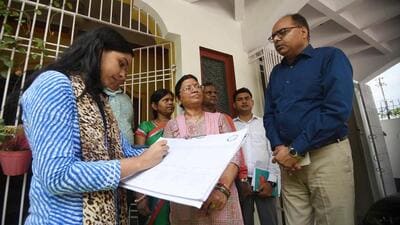 An enumerator collects information from residents during the Bihar caste census in 2023. (Santosh Kumar/ HT Photo) An enumerator collects information from residents during the Bihar caste census in 2023. (Santosh Kumar/ HT Photo)