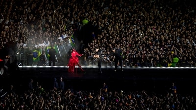 Lady Gaga performs during her concert at Copacabana beach in Rio de Janeiro, Brazil on May 3, 2025. (Photo by Daniel RAMALHO / AFP) (AFP) Lady Gaga performs during her concert at Copacabana beach in Rio de Janeiro, Brazil on May 3, 2025. (Photo by Daniel RAMALHO / AFP) (AFP)