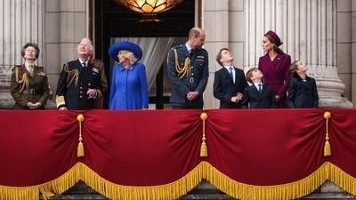 Meanwhile, Royal fans took to X to share their appreciation of the cute moments of Prince Louis, with one writing: “Prince Louis copying his brother Prince George is so funny." (Photo by Adrian DENNIS / AFP) (AFP) Meanwhile, Royal fans took to X to share their appreciation of the cute moments of Prince Louis, with one writing: “Prince Louis copying his brother Prince George is so funny." (Photo by Adrian DENNIS / AFP) (AFP)