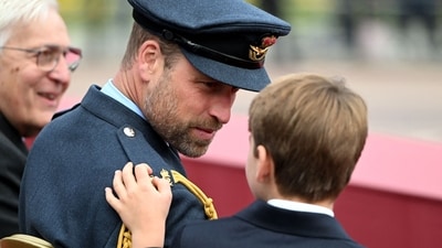 Britain's Prince William, Prince of Wales talks to Britain's Prince Louis of Wales before a parade in central London on May 5, 2025 to celebrate the 80th anniversary of VE Day also known as Victory in Europe Day, marking the end of the Second World War in Europe. (Photo by Eddie MULHOLLAND / POOL / AFP) (AFP) Britain's Prince William, Prince of Wales talks to Britain's Prince Louis of Wales before a parade in central London on May 5, 2025 to celebrate the 80th anniversary of VE Day also known as Victory in Europe Day, marking the end of the Second World War in Europe. (Photo by Eddie MULHOLLAND / POOL / AFP) (AFP)