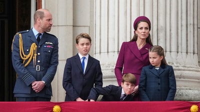 Louis also imitated his elder brother, Prince George, who at one point flipped his hair. He was also seen rolling his eyes at another point. (AP Photo/Frank Augstein) (AP) Louis also imitated his elder brother, Prince George, who at one point flipped his hair. He was also seen rolling his eyes at another point. (AP Photo/Frank Augstein) (AP)