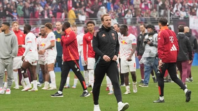 Bayern's Harry Kane walks on the pitch at the end of the German Bundesliga soccer match between RB Leipzig and FC Bayern Munich at the Red Bull Arena in Leipzig (AP) Bayern's Harry Kane walks on the pitch at the end of the German Bundesliga soccer match between RB Leipzig and FC Bayern Munich at the Red Bull Arena in Leipzig (AP)