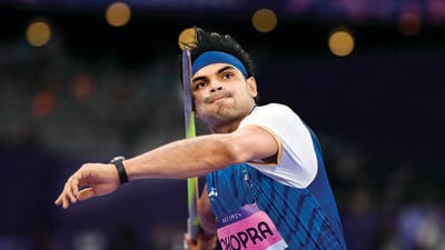 Neeraj Chopra at the Paris Olympics. (AFP) Neeraj Chopra at the Paris Olympics. (AFP)