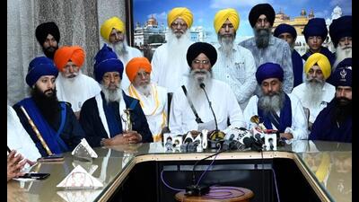 Shiromani Gurdwara Parbandhak Committee (SGPC) president Harjinder Singh Dhami during a meeting in Amritsar on Monday. (HT Photo) Shiromani Gurdwara Parbandhak Committee (SGPC) president Harjinder Singh Dhami during a meeting in Amritsar on Monday. (HT Photo)
