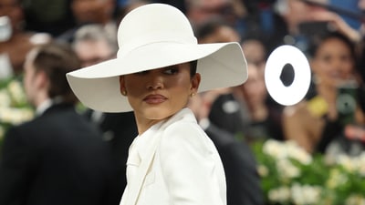 Zendaya poses during the Met Gala. (REUTERS)