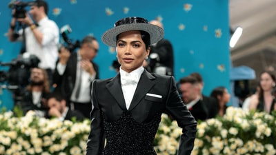 Mona Patel poses during the Met Gala. (REUTERS)