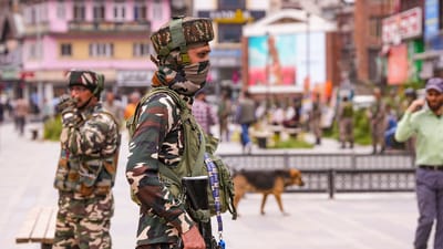Srinagar: Security personnel keep vigil amid high alert, in the aftermath of the Pahalgam terror attack in Srinagar, Friday, May 2, 2025. (PTI)