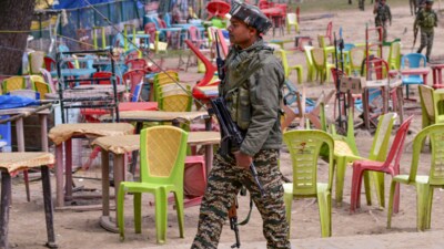 An Indian Army personnel at the site of the Pahalgam terror attack, in Anantnag district in Jammu and Kashmir. (PTI) An Indian Army personnel at the site of the Pahalgam terror attack, in Anantnag district in Jammu and Kashmir. (PTI)
