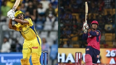 Ayush Mhatre (L) and Vaibhav Suryavanshi, the two young rockstars of IPL 2025 (AFP)