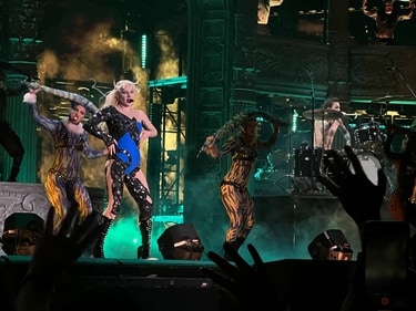 US pop star Lady Gaga performs during her concert at Copacabana beach in Rio de Janeiro, Brazil on May 3, 2025. (Photo by STRINGER / AFP) (AFP) US pop star Lady Gaga performs during her concert at Copacabana beach in Rio de Janeiro, Brazil on May 3, 2025. (Photo by STRINGER / AFP) (AFP)