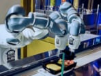 California's Burgerbots restaurant uses robots for quick burger assembly in under 30 seconds. California's Burgerbots restaurant uses robots for quick burger assembly in under 30 seconds.