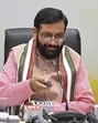 Haryana chief minister Nayab Singh Saini addresses mediapersons in Chandigarh on Monday. (PTI)