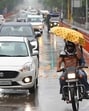 On Monday, the IMD observatory in Sector 39 recorded 5.4 mm rain while the airport observatory logged 21.4 mm rain. (Keshav Singh/HT)