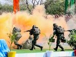 Central Reserve Police Force (CRPF) during a mock drill conducted at the CRPF's Raising Day parade, in Neemuch, Madhya Pradesh. (File) Central Reserve Police Force (CRPF) during a mock drill conducted at the CRPF's Raising Day parade, in Neemuch, Madhya Pradesh. (File)