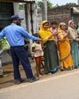 West Bengal chief minister Mamata Banerjee meets families of violence victims in Murshidabad on Tuesday. (AITC)