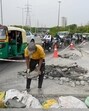 Work underway on the Mahamaya Flyover on Monday. (Sunil Ghosh/HT Photo) Work underway on the Mahamaya Flyover on Monday. (Sunil Ghosh/HT Photo)