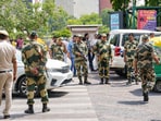 Security personnel were deployed at Connaught Place, a day before the nationwide mock drills ordered by the Ministry of Home Affairs. Security personnel were deployed at Connaught Place, a day before the nationwide mock drills ordered by the Ministry of Home Affairs.