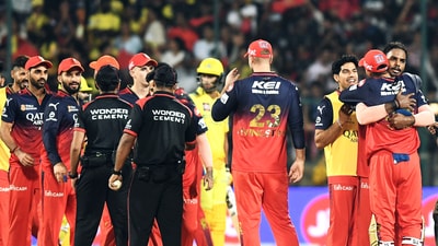 Royal Challengers Bengaluru's players celebrate after winning the IPL 2025 match against Chennai Super Kings, at M. Chinnaswamy Stadium in Bengaluru (ANI) Royal Challengers Bengaluru's players celebrate after winning the IPL 2025 match against Chennai Super Kings, at M. Chinnaswamy Stadium in Bengaluru (ANI)