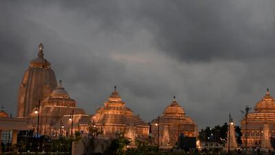 An illuminated view of the Digha Jagannath Temple ahead of its inauguration on Apr 30 in East Medinipur district. (ANI) An illuminated view of the Digha Jagannath Temple ahead of its inauguration on Apr 30 in East Medinipur district. (ANI)