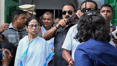 West Bengal CM Mamata Banerjee during her visit to Murshidabad district, Monday, (PTI) West Bengal CM Mamata Banerjee during her visit to Murshidabad district, Monday, (PTI)