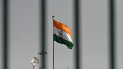 These flags were installed in 2022 and have since been maintained by the same firm. (RAJ K RAJ /HT PHOTO) These flags were installed in 2022 and have since been maintained by the same firm. (RAJ K RAJ /HT PHOTO)