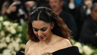 Kiara Advani poses during the Met Gala. (REUTERS)