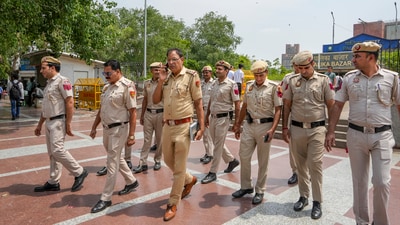 Delhi Police personnel were deployed at Connaught Place, a day before the nationwide mock drills ordered by the Ministry of Home Affairs. (PTI) Delhi Police personnel were deployed at Connaught Place, a day before the nationwide mock drills ordered by the Ministry of Home Affairs. (PTI)