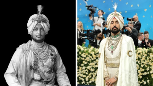 Diljit Dosanjh's team wanted to borrow the iconic Patiala Necklace commissioned by Maharaja Bhupinder Singh (left) in 1928.