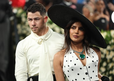 Nick Jonas and Priyanka Chopra  pose during the Met Gala, an annual fundraising gala held for the benefit of the Metropolitan Museum of Art's Costume Institute. (REUTERS)