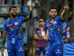 Mumbai Indians' Deepak Chahar (R) and captain Hardik Pandya Mumbai Indians' Deepak Chahar (R) and captain Hardik Pandya