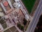 This satellite image provided by Maxar Technologies shows airstrikes damage at Jamia Masjid Subhan Allah mosque in Pakistan. This satellite image provided by Maxar Technologies shows airstrikes damage at Jamia Masjid Subhan Allah mosque in Pakistan.