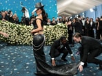 Kim Kardashian poses during Met Gala, 