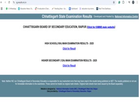 CGBSE Board 10th, 12th Result 2025 Live: Chhattisgarh Class 10, 12 ...