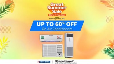 Hurry, last chance to avail up to 60% off on ACs on Amazon Summer Sale