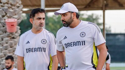 India's head coach Gautam Gambhir with captain Rohit Sharma during practice session (Surjeet Yadav) India's head coach Gautam Gambhir with captain Rohit Sharma during practice session (Surjeet Yadav)
