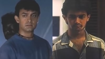 Aamir Khan in stills from Ghulam and Raakh. Aamir Khan in stills from Ghulam and Raakh.