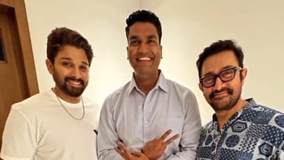 Allu Arjun and Aamir Khan's picture has gone viral on social media. (Twitter/ Bunny - Youth Icon Of India) Allu Arjun and Aamir Khan's picture has gone viral on social media. (Twitter/ Bunny - Youth Icon Of India)
