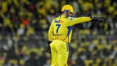 Chennai Super Kings' captain MS Dhoni adjusts the field during the Indian Premier League (IPL) Twenty20 cricket match between Chennai Super Kings and Punjab Kings (AFP) Chennai Super Kings' captain MS Dhoni adjusts the field during the Indian Premier League (IPL) Twenty20 cricket match between Chennai Super Kings and Punjab Kings (AFP)