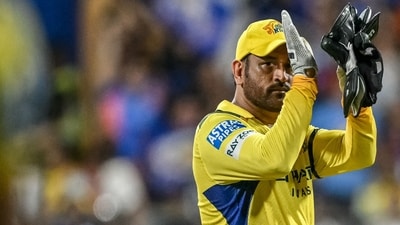 Chennai Super Kings' captain MS Dhoni greets the crowd at the end of the Indian Premier League (IPL) Twenty20 cricket match (AFP)