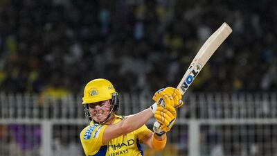 Chennai Super Kings' Dewald Brevis scored a 25-ball 52 before against Kolkata Knight Riders (PTI) Chennai Super Kings' Dewald Brevis scored a 25-ball 52 before against Kolkata Knight Riders (PTI)