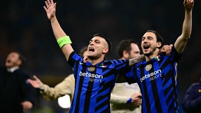 Lautaro Martinez (L) and Inter Milan's Italian defender Matteo Darmian celebrate after Inter Milan won the UEFA Champions League semi-final second leg football match between Inter Milan and FC Barcelona (AFP) Lautaro Martinez (L) and Inter Milan's Italian defender Matteo Darmian celebrate after Inter Milan won the UEFA Champions League semi-final second leg football match between Inter Milan and FC Barcelona (AFP)