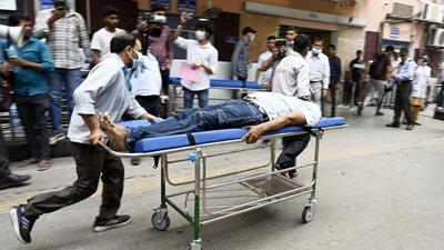 Mock drill underway at RML Hospital. (Sanjeev Verma/HT Photo) Mock drill underway at RML Hospital. (Sanjeev Verma/HT Photo)