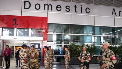 Delhi Airport issued an advisory for travellers amid India-Pakistan tension arises after India air strikes in POK. (PTI) Delhi Airport issued an advisory for travellers amid India-Pakistan tension arises after India air strikes in POK. (PTI)