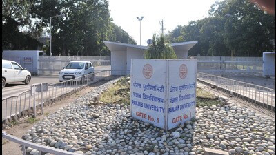 PU is also planning to introduce a system to allow only the vehicles having stickers provided by the varsity to enter the campus from the next session. (HT Photo) PU is also planning to introduce a system to allow only the vehicles having stickers provided by the varsity to enter the campus from the next session. (HT Photo)