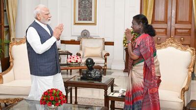 Prime Minister Narendra Modi briefs President Droupadi Murmu about Operation Sindoor on Wednesday. (HT Photo) Prime Minister Narendra Modi briefs President Droupadi Murmu about Operation Sindoor on Wednesday. (HT Photo)