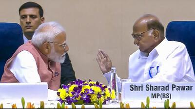 Prime Minister Narendra Modi with Nationalist Congress Party (NCP-SP) leader Sharad Pawar. (Photo from X) Prime Minister Narendra Modi with Nationalist Congress Party (NCP-SP) leader Sharad Pawar. (Photo from X)
