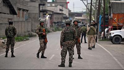 Security personnel stand guard in Srinagar on Wednesday. (AFP Photo) Security personnel stand guard in Srinagar on Wednesday. (AFP Photo)